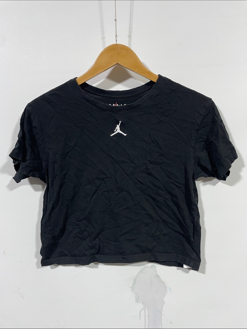Jordan Black Women's Crop Tee with White Jumpman